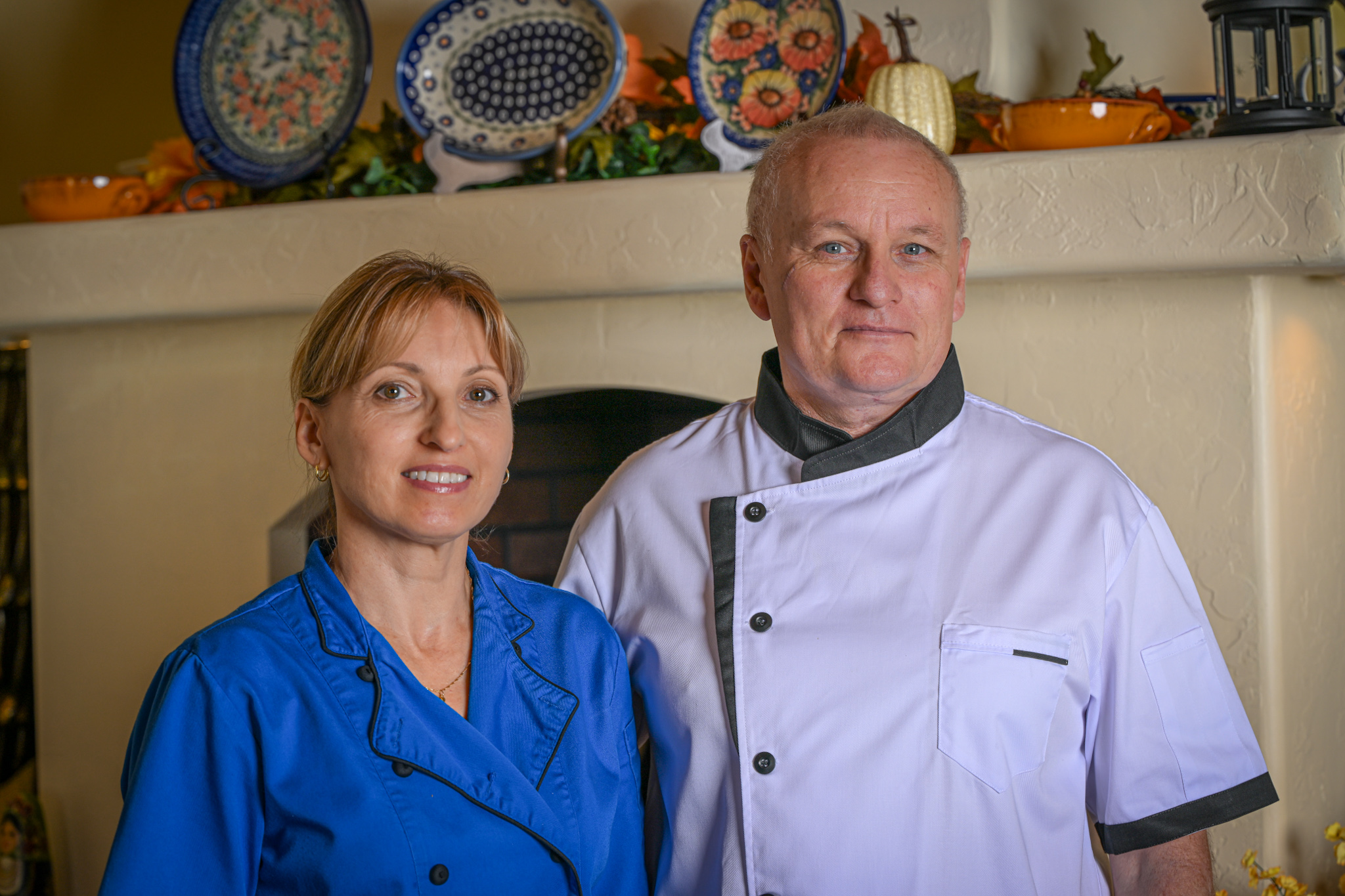 Our co-chefs preparing authentic Polish dishes in the kitchen